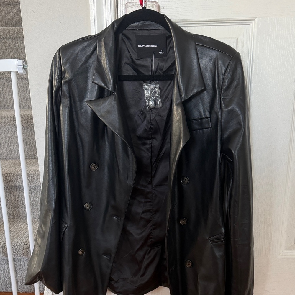 Olivaceous Black Leather Jacket